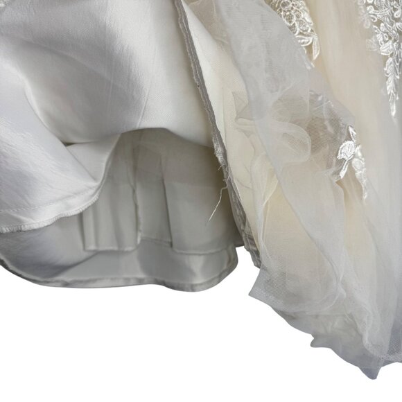 Miama Girls Baptism Dress Tulle Ivory Floral Embroidery With Satin Belt Size 3‎ - Picture 6 of 11